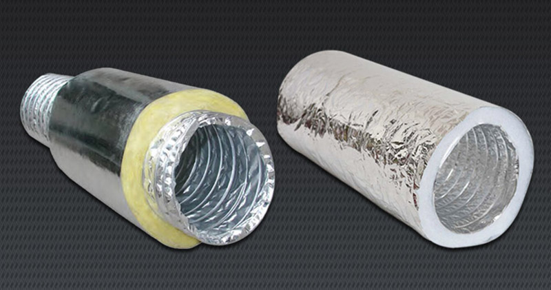 flexible air duct with fiberglass insulation