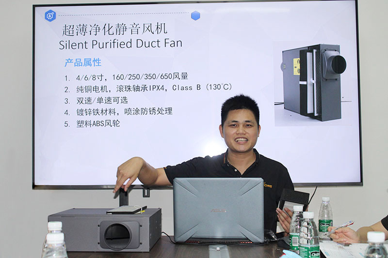 Vairtech employees new product learning——Duct fan