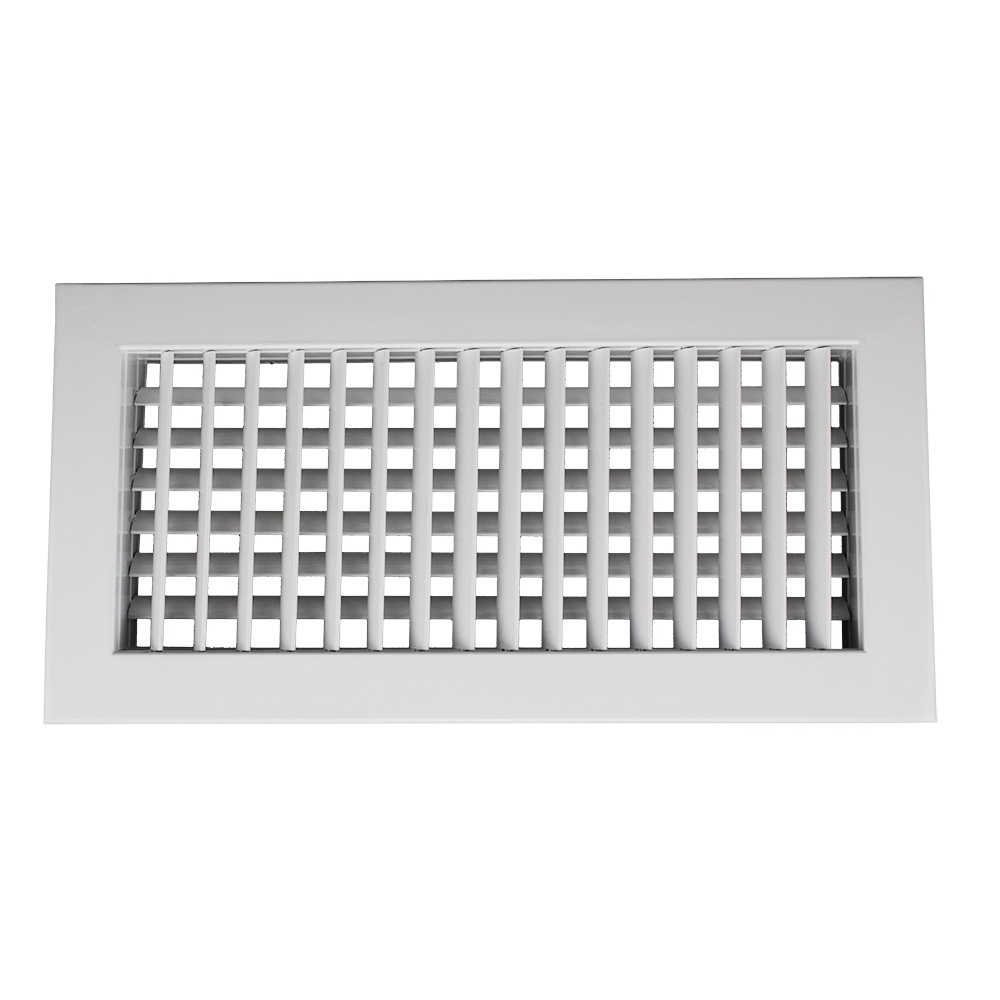 Customizable HVAC aluminum adjustable air supply deflection diffuser double grille DDG-A2