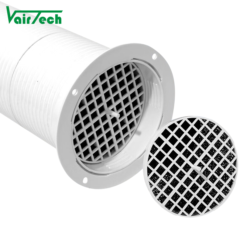 Through Wall Abs Plastic Ventilation Pipe Wall Mounted Splice Type Air Ventilator Winding Duct