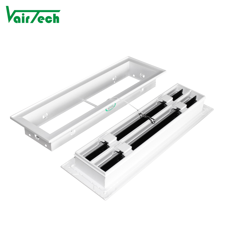 Hvac Aluminum Detachable Linear Slot Diffuser Adjustable Air Conditioning Grille With Safety Wire