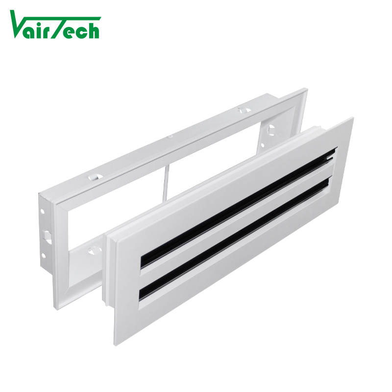 Hvac Aluminum Detachable Linear Slot Diffuser Adjustable Air Conditioning Grille With Safety Wire