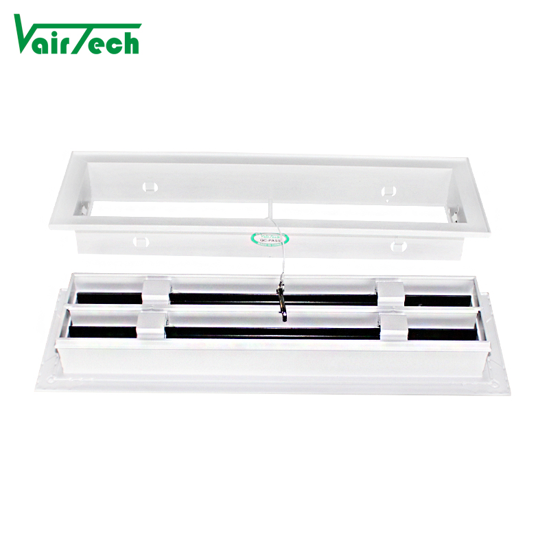 Hvac Aluminum Detachable Linear Slot Diffuser Adjustable Air Conditioning Grille With Safety Wire