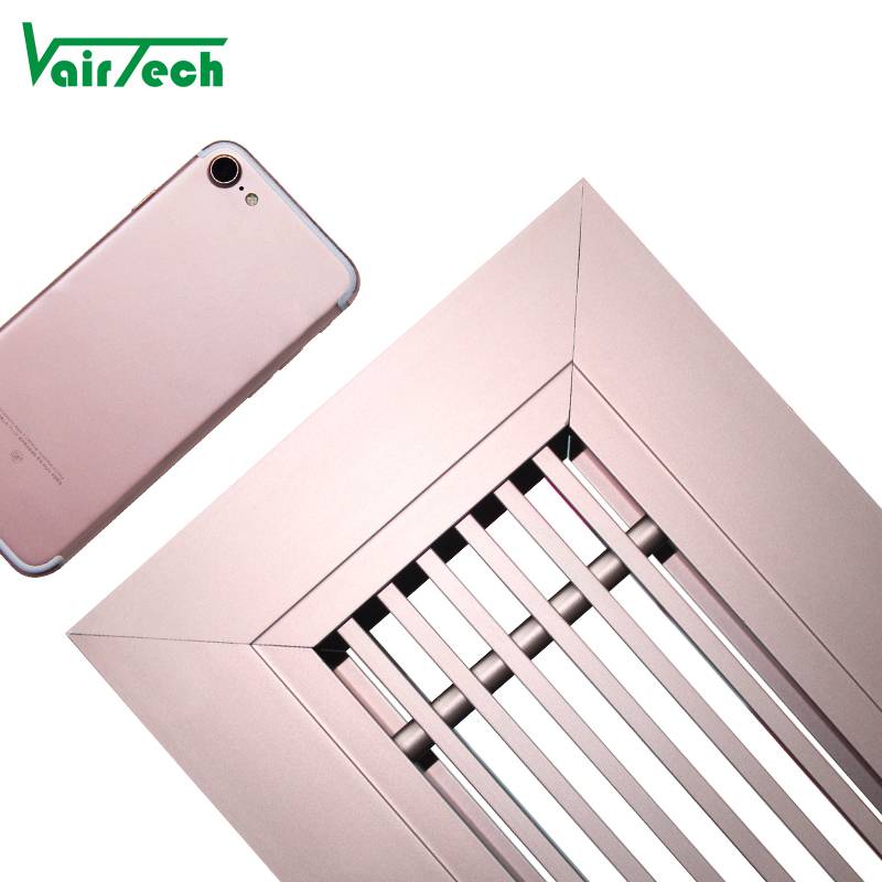 Hvac Decorative Rose Gold Floor Grille High Strength Aluminum Return Air Grilles