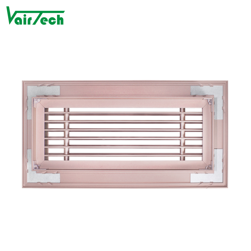 Hvac Decorative Rose Gold Floor Grille High Strength Aluminum Return Air Grilles