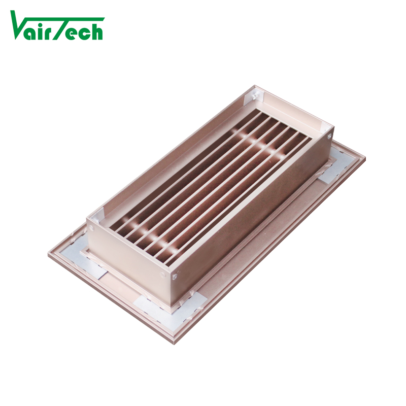 Hvac Decorative Rose Gold Floor Grille High Strength Aluminum Return Air Grilles