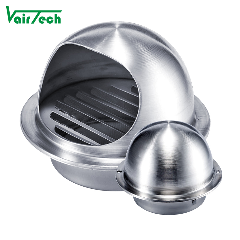 304 Stainless Steel Air Vent Cap Waterproof Outlet Metal Air Vent Cover For Kitchen With Filter Screen