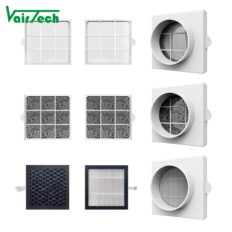 Pvc Ventilation Air Filter Pipe Plastic Exhaust Air Duct Purifier Multiple Filters