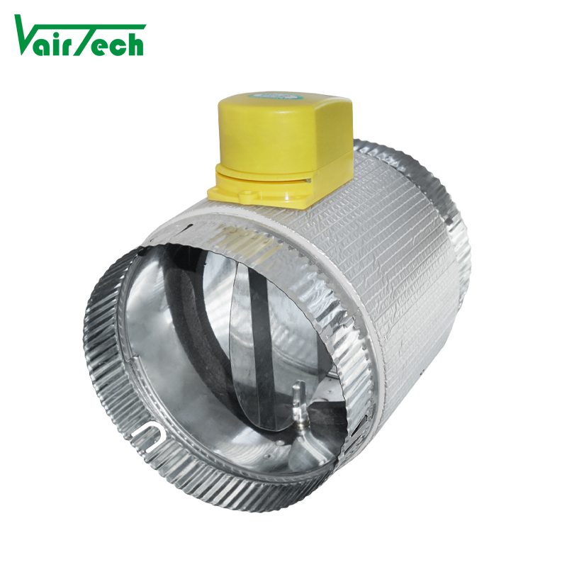 Hvac Galvanized Sheet Vcd Circular Round Duct Electric Motorized Volume Control Air Damper