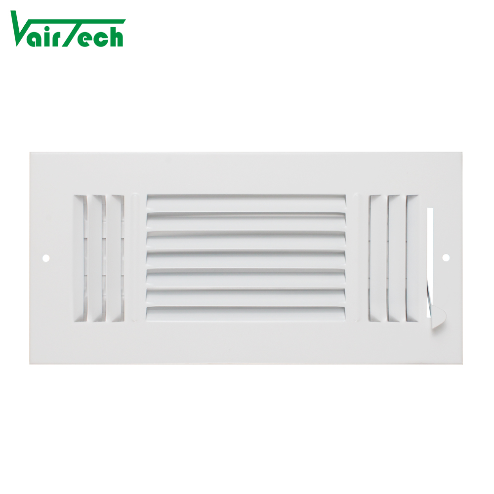 10 x 6 Inch (Duct Opening) White Air Vent Cover for Wall or Ceiling Three-Way Ventilation Register Solid Steel HVAC Register Cover