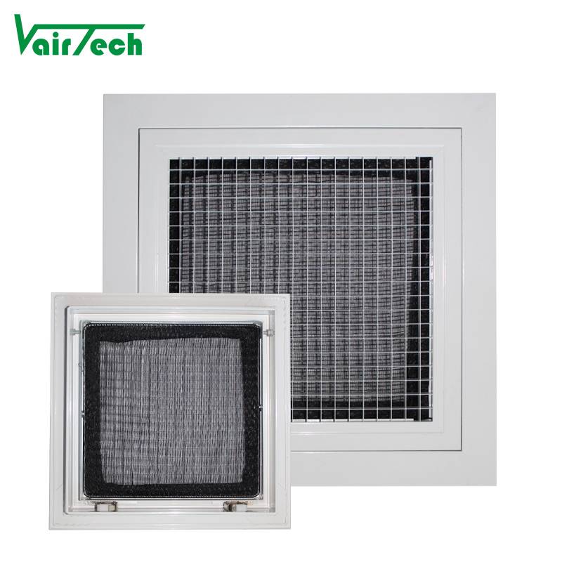 Hvac System Aluminum Egg Crate Grille With Filter Ceiling Metal Return Air Grille Ventilation Eggcrate Grille