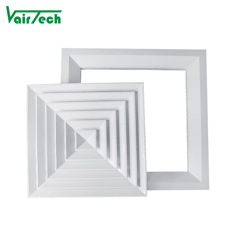 Factory Price Air Conditioning Aluminum 4 Way Air Diffuser square Ceiling Air Diffuser For Hvac