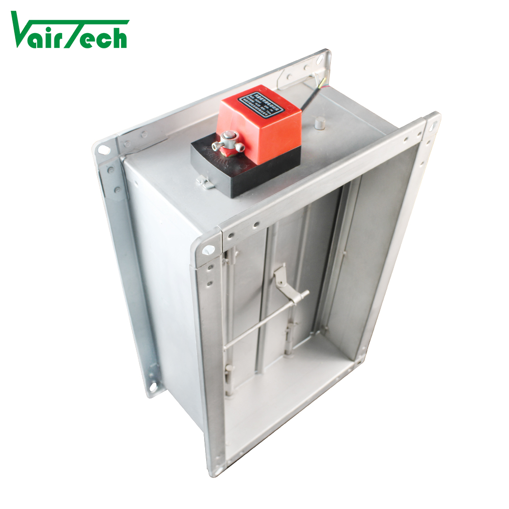 Customizable Contemporary Rectangular Galvanized Steel Damper with Actuator for HVAC Air Volume Control