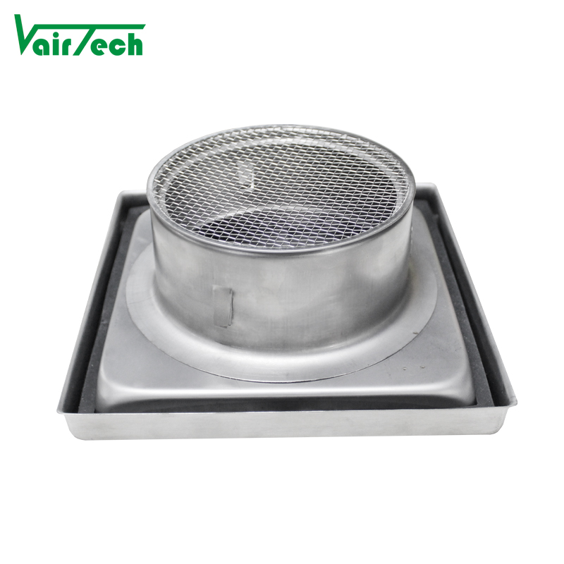 Stainless Steel Louver Vent Cover with Gravity Flaps Rainproof HVAC Exhaust Hood for Outdoor Air Conditioning & Ventilation