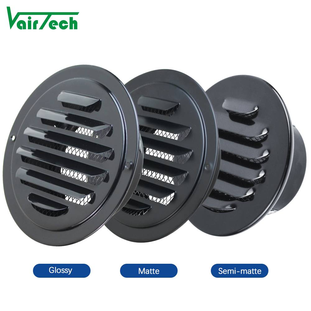 Modern Design Flat Grille Stainless Steel Air Outlet Exterior Wall Rainproof Vent Breathable Cap Exhaust Vent Aluminum Alloy