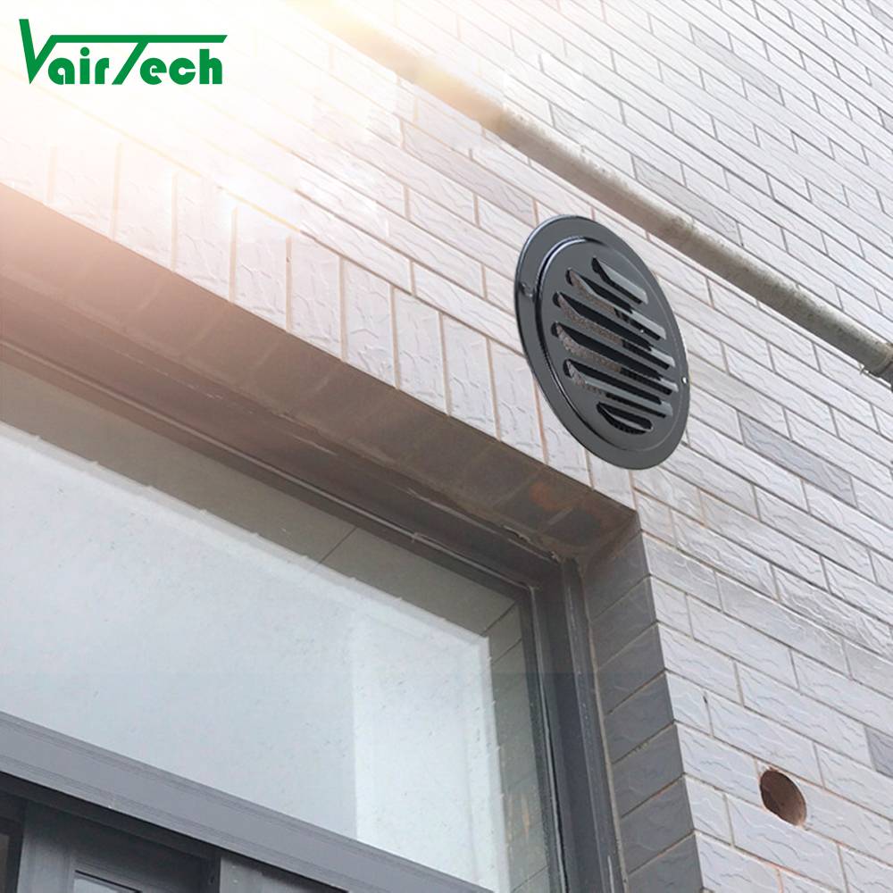 Modern Design Flat Grille Stainless Steel Air Outlet Exterior Wall Rainproof Vent Breathable Cap Exhaust Vent Aluminum Alloy