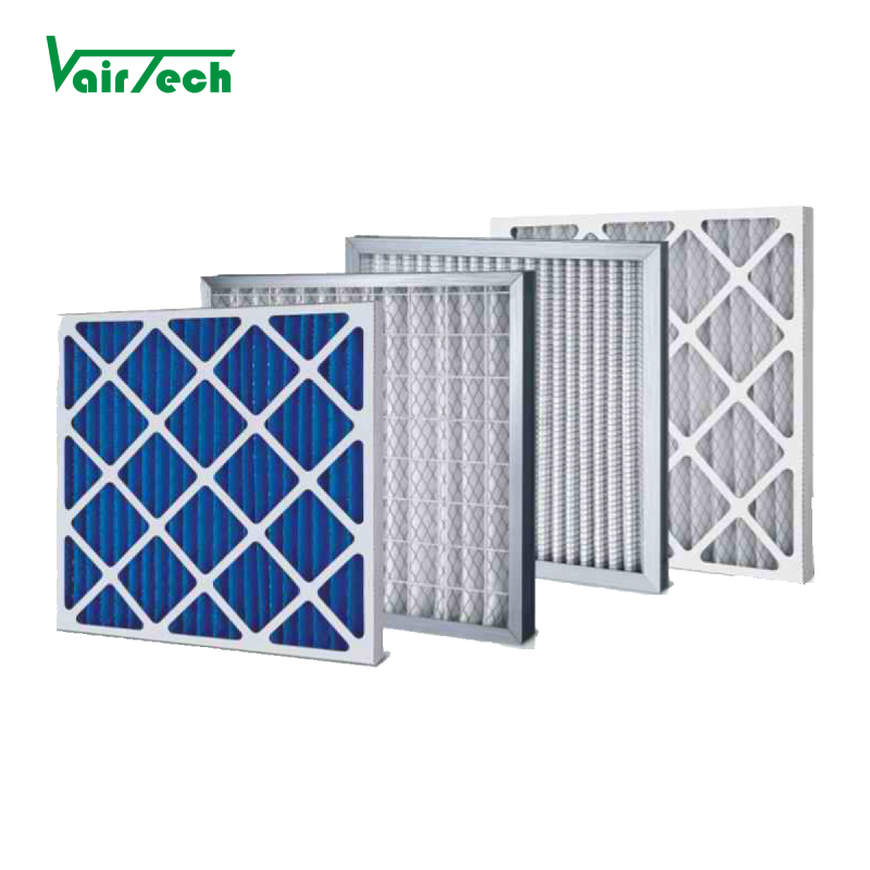 Pleated Panel Air Filter G2-G4 Grade 5μm Filtration HVAC/Cleanroom Use Polyester/Fiberglass Low Resistance