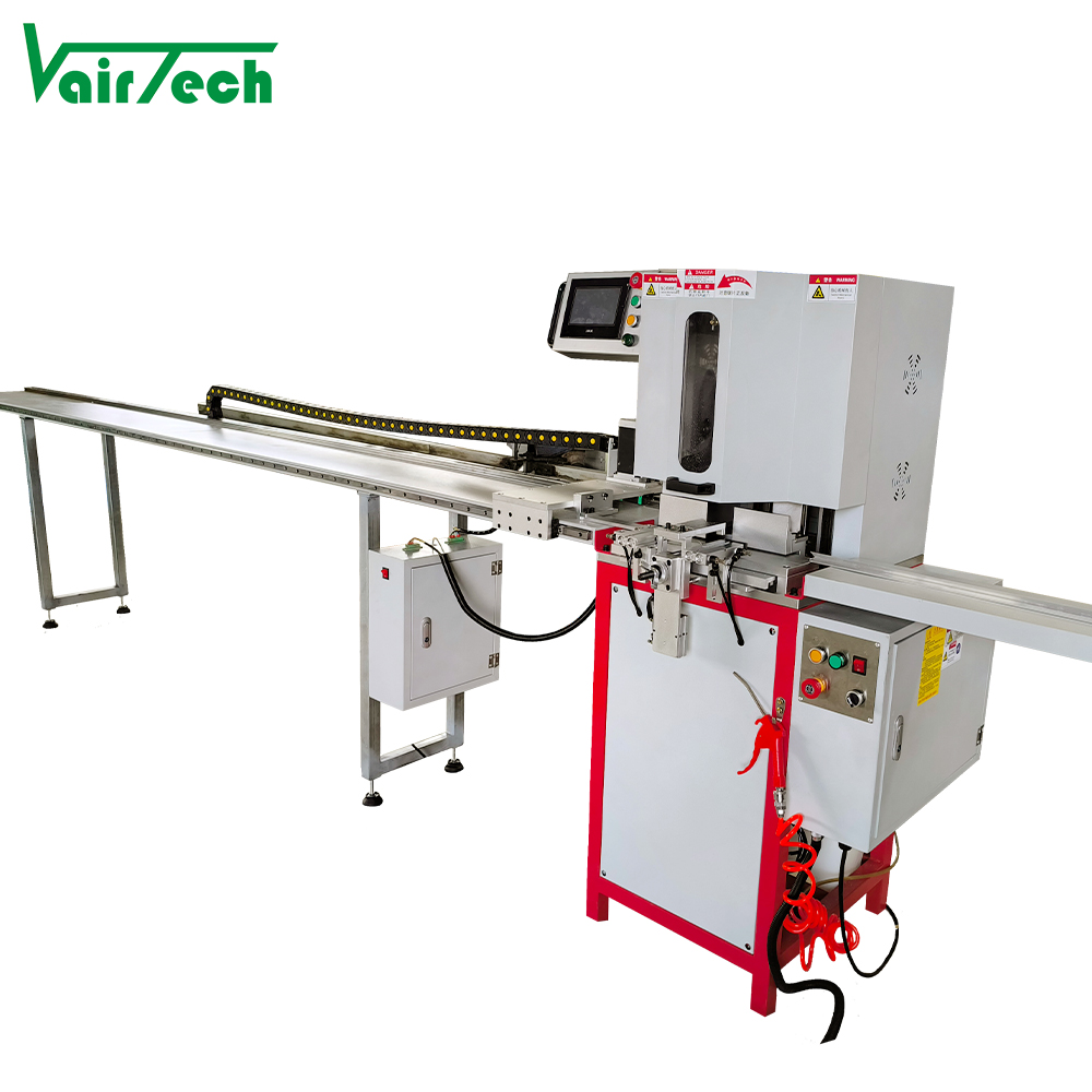 Automatic Vertical Dual Cut Saw 45° Aluminum Cutting Punching Machine 450pcs/h for Production HVAC Air Grille Diffuser Frame
