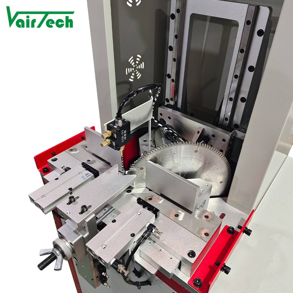 Automatic Vertical Dual Cut Saw 45° Aluminum Cutting Punching Machine 450pcs/h for Production HVAC Air Grille Diffuser Frame