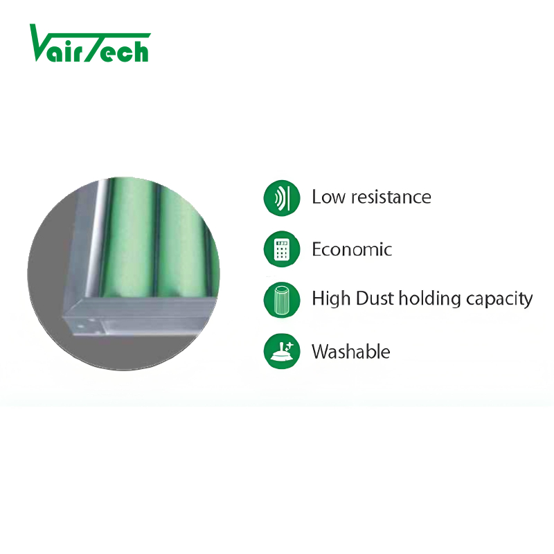 Washable Pleated Air Filter G2 G3 G4 for HVAC Commercial Industrial Ventilation Clean Room Systems High Dust Capacity Low Resistance Durable Custom Sizes