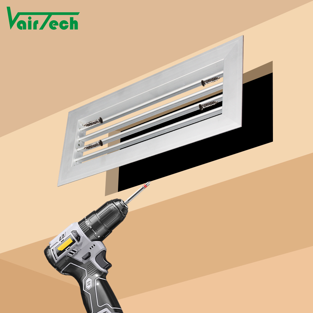 Customized Single Deflection Grille Adjustable Blade Return Air Grille Aluminum Ventilation Grille for Hvac System