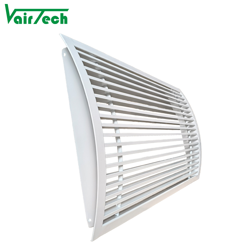 Air Conditioner Aluminum Supply Air Curved Linear Bar Grilles Diffusers For Spiral Duct
