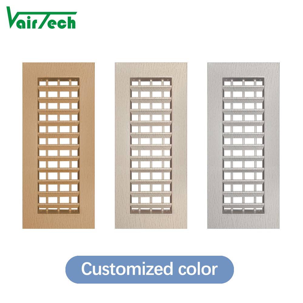Vairtech Custom Wood-Grain Aluminum Double Deflection Grille - High-Strength Wall/Ceiling Supply & Return Air Vent