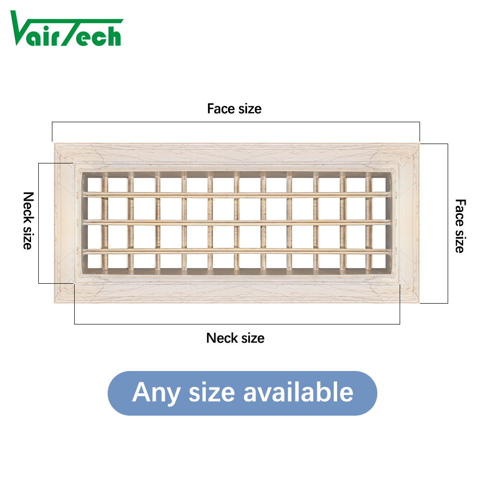 Vairtech Custom Wood-Grain Aluminum Double Deflection Grille - High-Strength Wall/Ceiling Supply & Return Air Vent