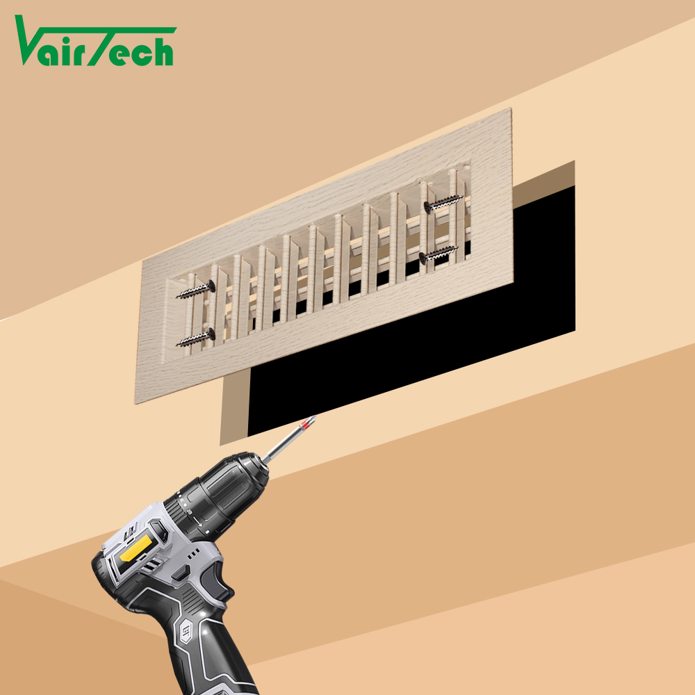 Vairtech Custom Wood-Grain Aluminum Double Deflection Grille - High-Strength Wall/Ceiling Supply & Return Air Vent