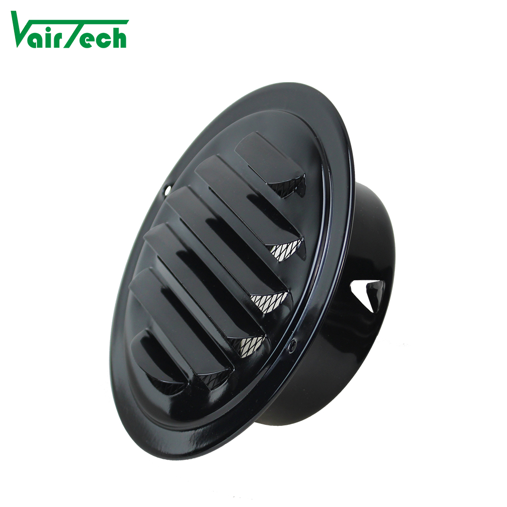 Air Vent Grill Cover Stainless Steel Black Round Vent Grille Range Hood Exhaust Pipe Exterior Wall Ventilation Exhaust Vent Tool